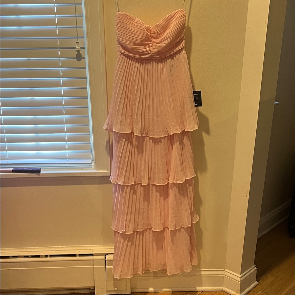 Lulu's Blush Strapless Tiered Dress